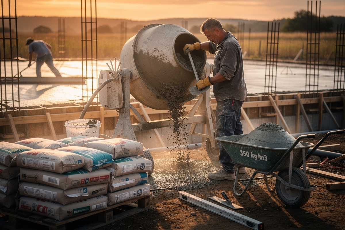 Béton 350 kg/m3 : dosage, usages et conseils pratiques